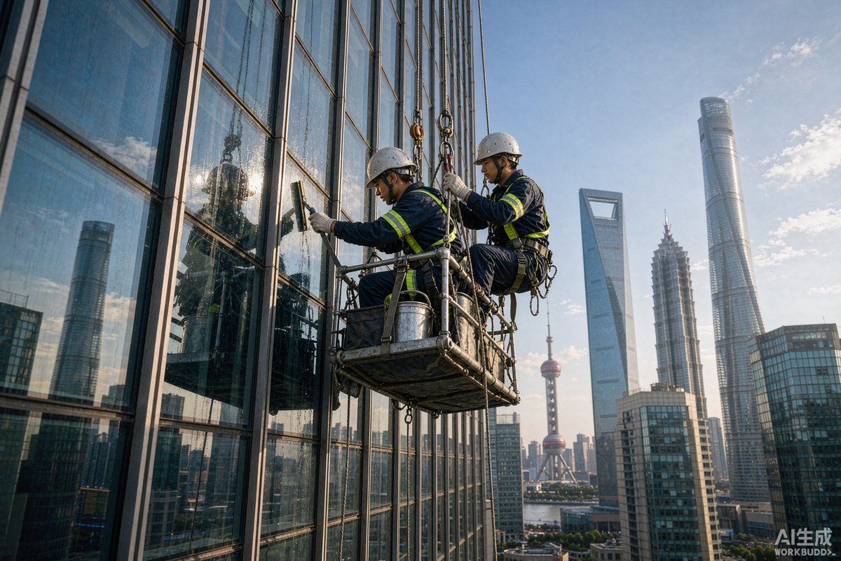 上海玻璃幕墙清洗怎么作业高空清洗方式安全规范与每平米价格详解