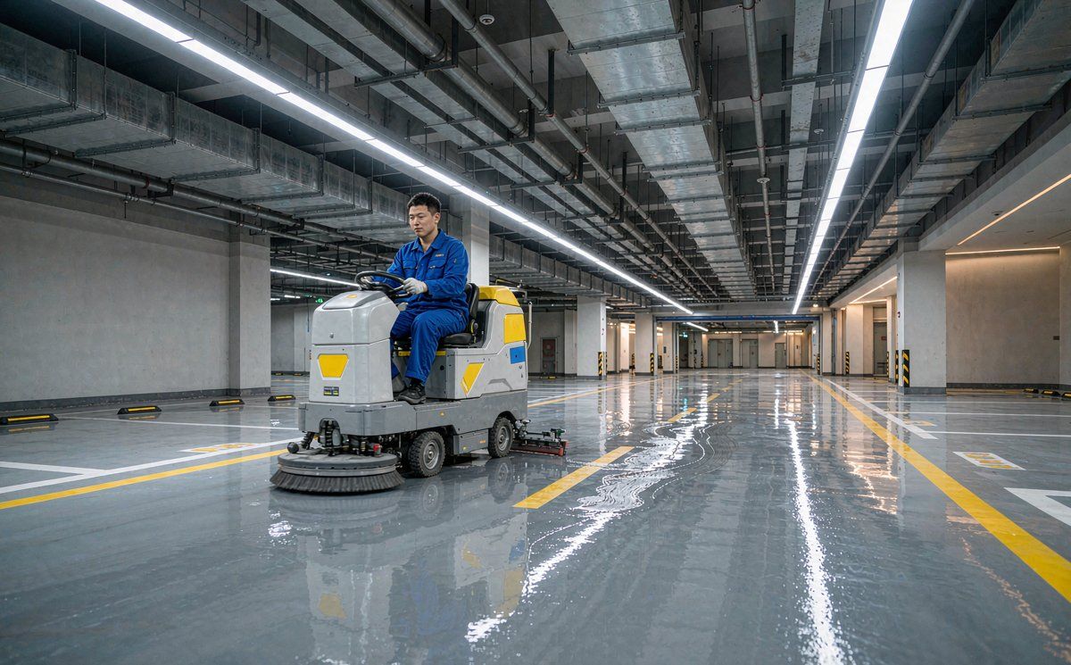 上海地下车库保洁怎么做地坪清洗工艺油污处理与费用参考